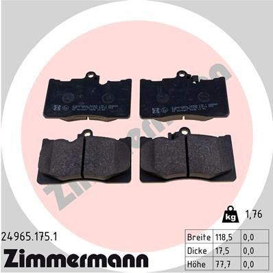 249651751 Zimmermann Sapatas do freio dianteiras de disco