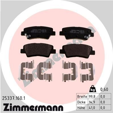 Sapatas do freio traseiras de disco Zimmermann 253371601 preço, a partir de 24,33 USD