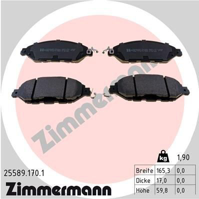 Sapatas do freio dianteiras de disco Zimmermann 255891701