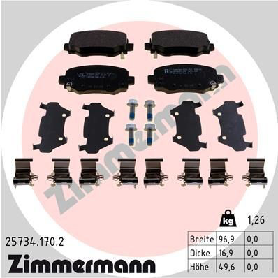 257341702 Zimmermann Sapatas do freio traseiras de disco