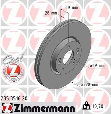 285351620 Zimmermann Disco do freio dianteiro