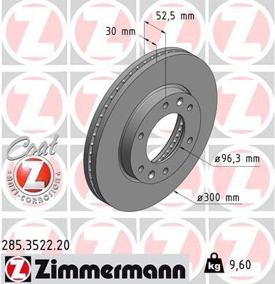 285352220 Zimmermann Disco do freio dianteiro