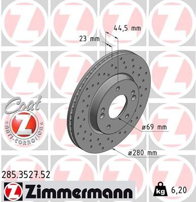 285352752 Zimmermann Disco do freio dianteiro