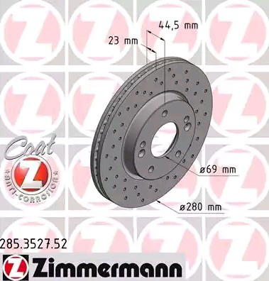 Disco do freio dianteiro Zimmermann 285352752 preço, a partir de 58,95 USD