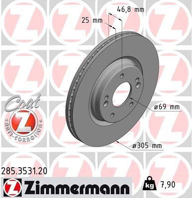 Disco do freio dianteiro Zimmermann 285353120 preço, a partir de 61,10 USD