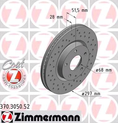 Disco do freio dianteiro Zimmermann 370305052 preço, a partir de 62,99 USD