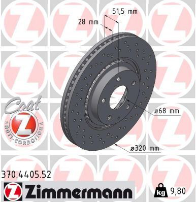 370440552 Zimmermann Disco do freio dianteiro