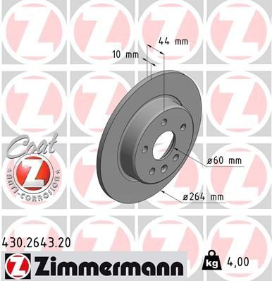 430264320 Zimmermann Disco do freio traseiro