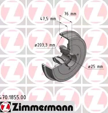 470185500 Zimmermann Tambor do freio traseiro