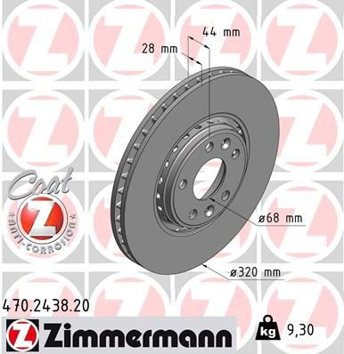 470243820 Zimmermann Disco do freio dianteiro