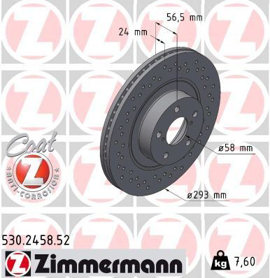 530245852 Zimmermann Disco do freio dianteiro