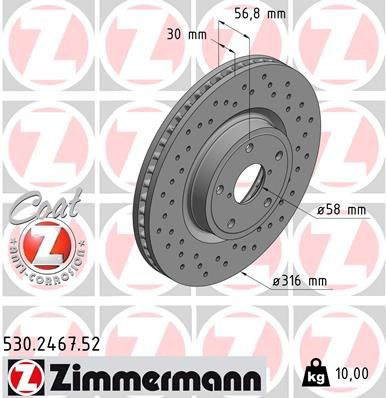530246752 Zimmermann Disco do freio dianteiro