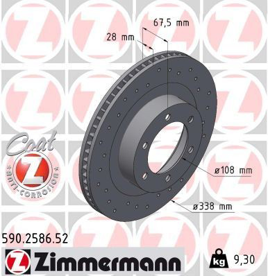 590258652 Zimmermann Disco do freio dianteiro