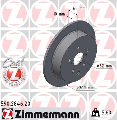 590284620 Zimmermann Disco do freio traseiro