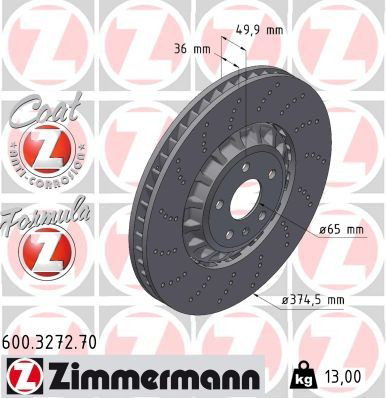 600327270 Zimmermann Disco do freio dianteiro