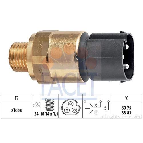 75679 Facet Sensor de temperatura do fluido de esfriamento (de ativação de ventilador do radiador)