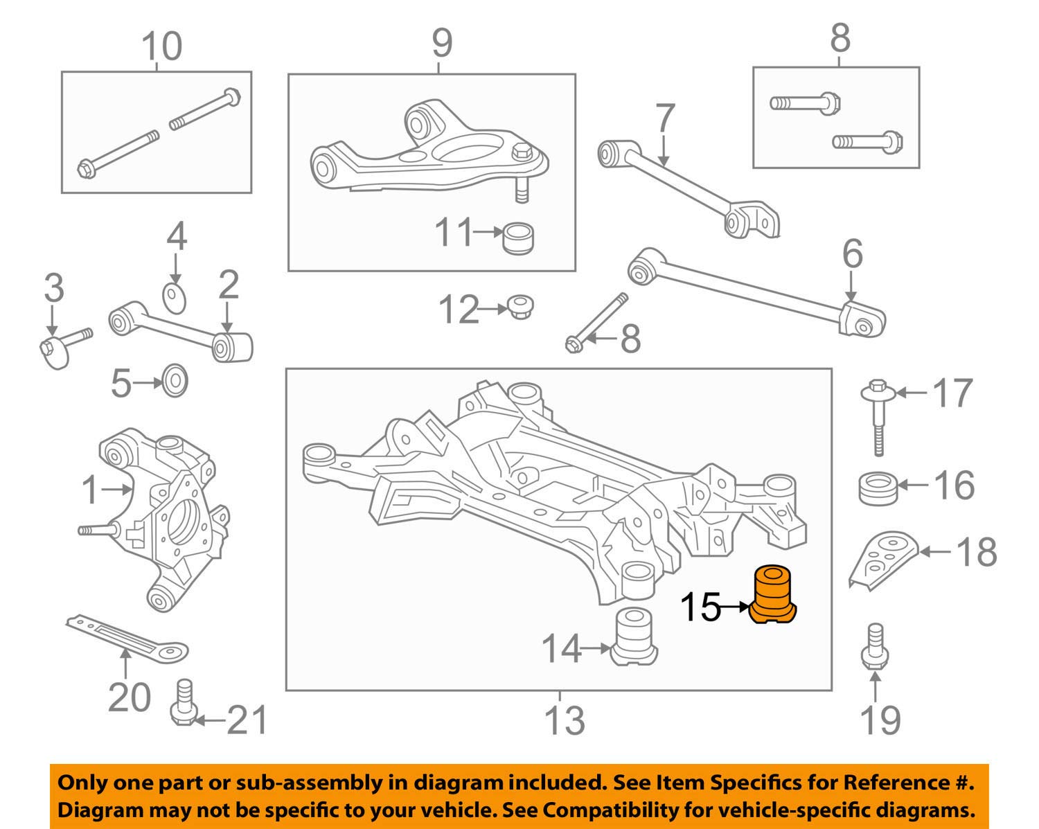 Bloco silencioso de viga traseira (de plataforma veicular) Honda Accord VIII CW ao melhor preço