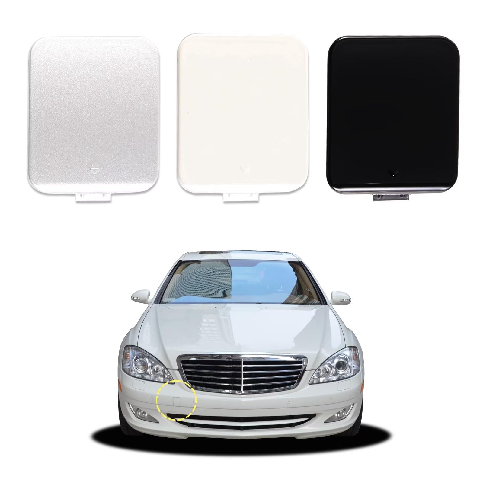  Tampão dianteira do pára-choque do gancho de reboque Mercedes S sedan (W221) (2005 - 2013) 