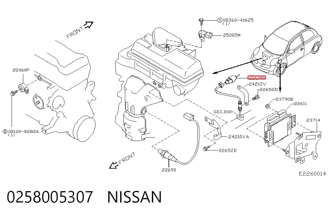 Sonda lambda, sensor de oxigênio depois de catalisador 258005307 Bosch