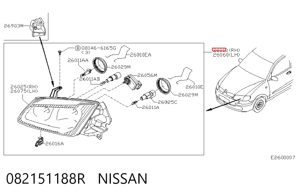 Luz direita Nissan Almera II N16