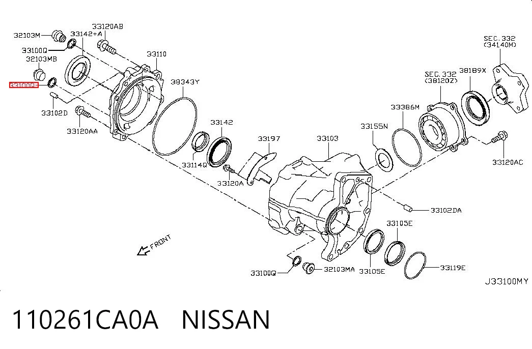110261CA0A Nissan/Infiniti Vedante de rolha de evacuação de redutor
