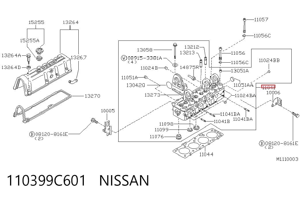  Cabeça de motor (CBC) Nissan Vanette CARGO сaixa (C23) (1995 - 2001) CARGO