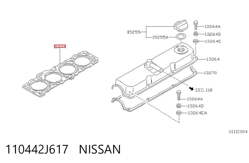 Vedante de cabeça de motor (CBC) para Nissan Primera  P11