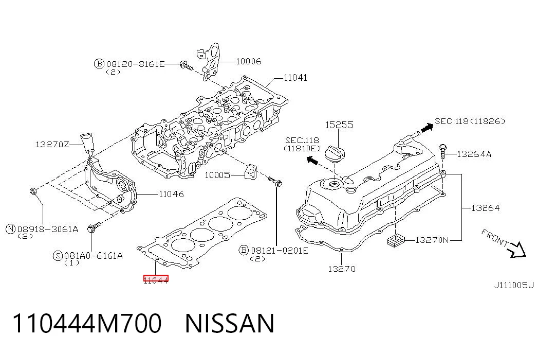 Vedante de cabeça de motor (CBC) para Nissan Almera TINO V10