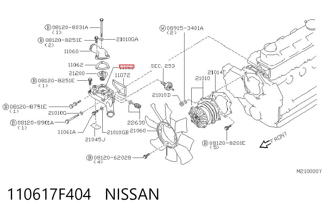 Caixa do termostato Nissan Terrano II R20 ao melhor preço