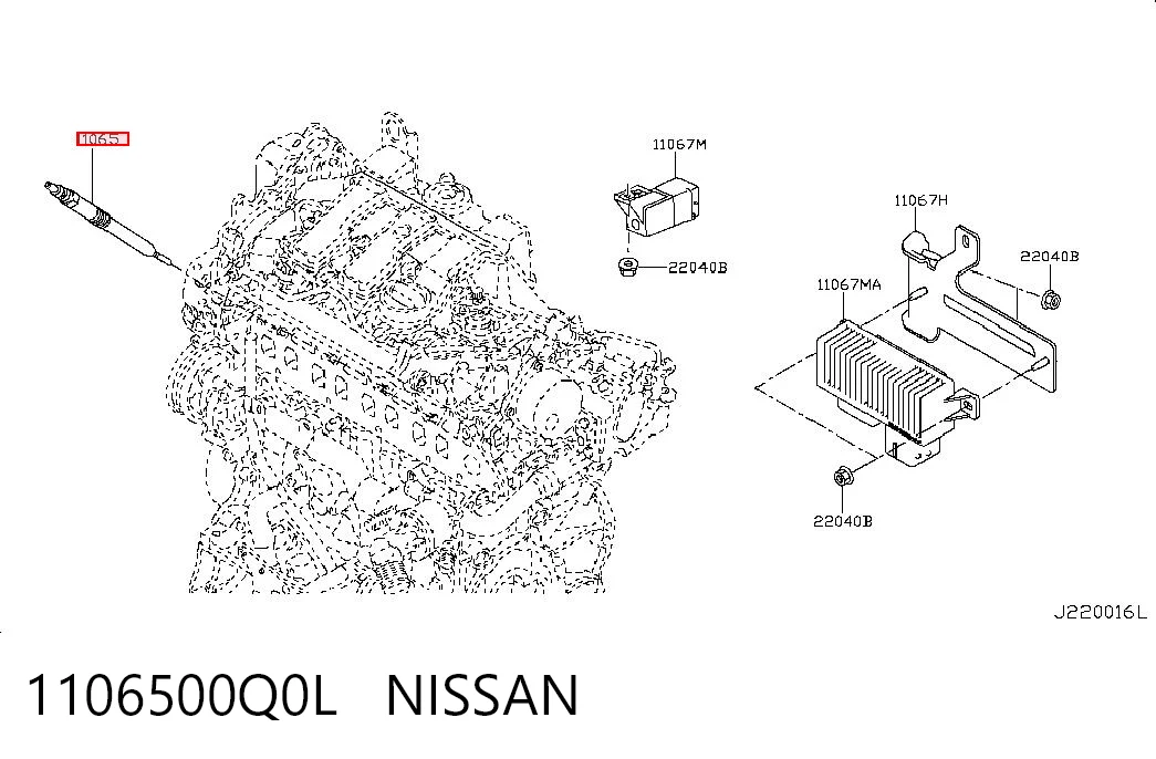 1106500Q0L Nissan/Infiniti Vela de incandescência