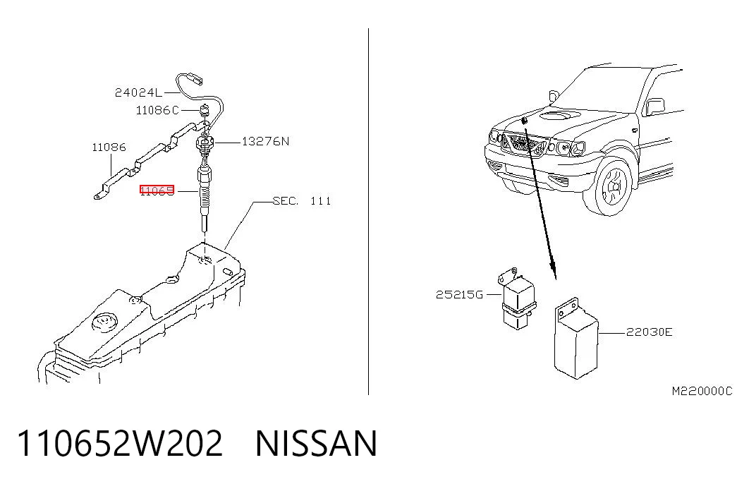 110652W202 Nissan/Infiniti Vela de incandescência