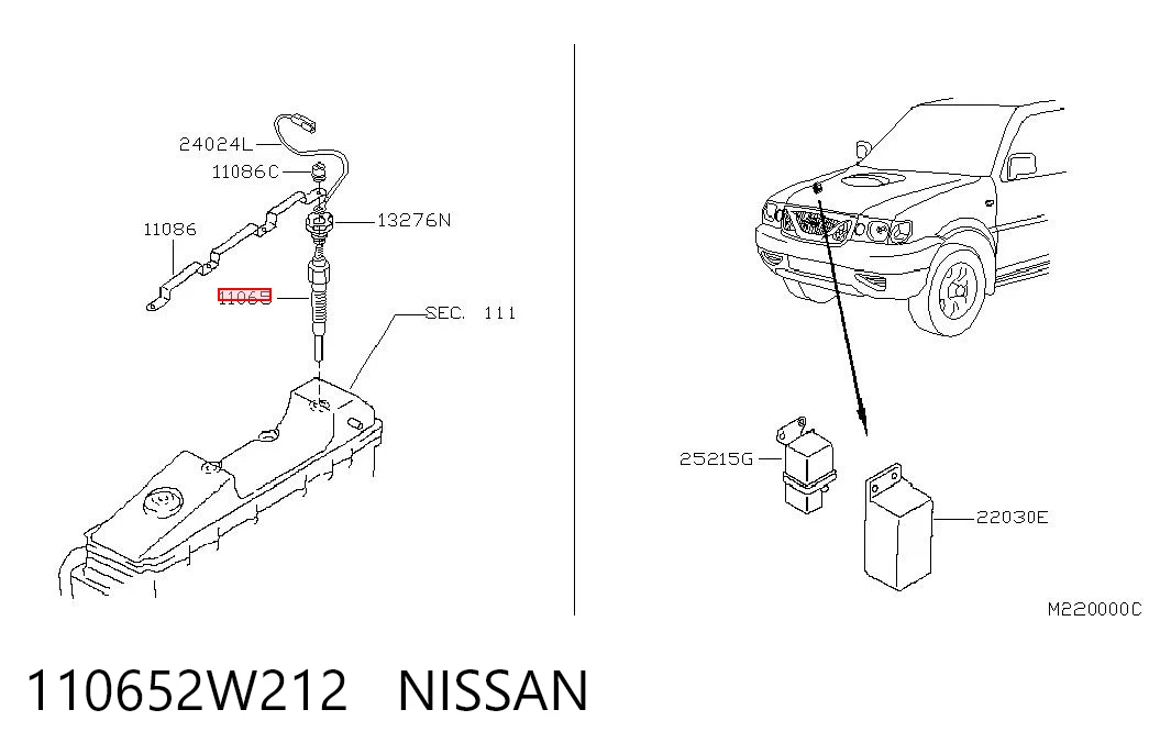 110652W212 Nissan/Infiniti Vela de incandescência