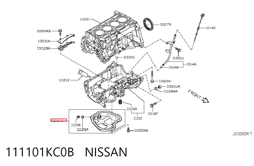 111101KC0B Nissan/Infiniti Panela de óleo de cárter do motor