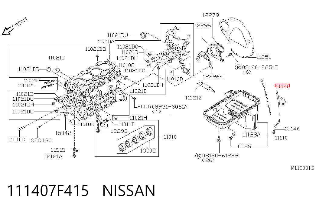 Sonda (indicador) do nível de óleo no motor Nissan Terrano II R20 ao melhor preço