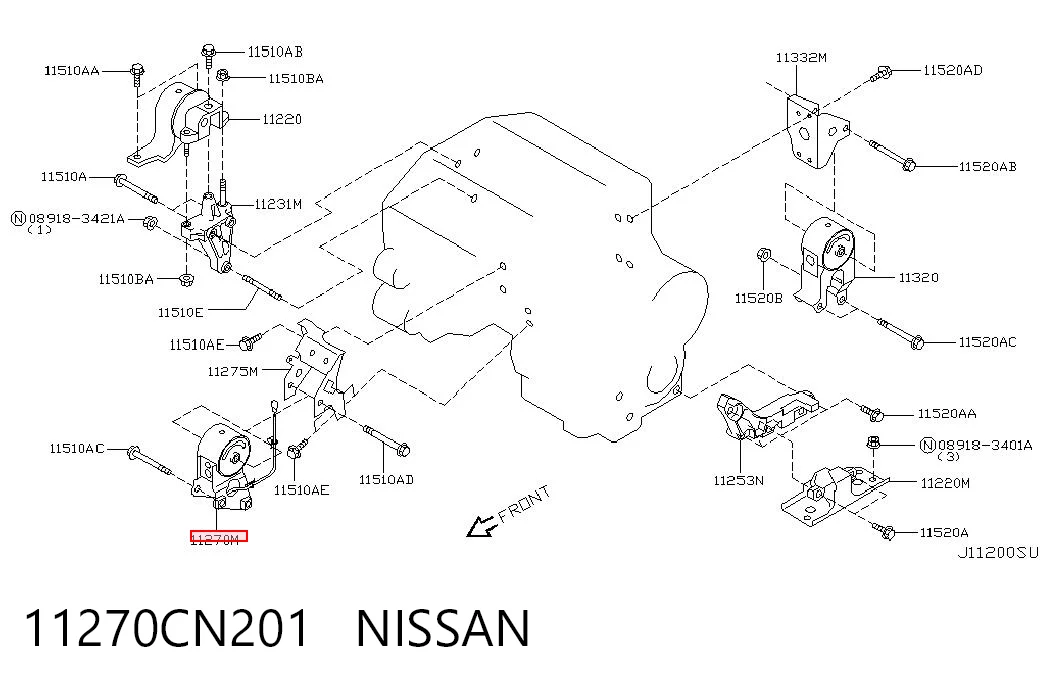 Coxim (suporte) dianteiro de motor Nissan Murano  Z50 ao melhor preço