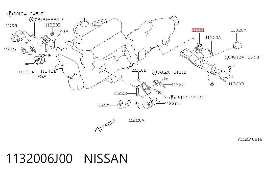 Coxim de transmissão (suporte da caixa de mudança) para Nissan Patrol  Y60