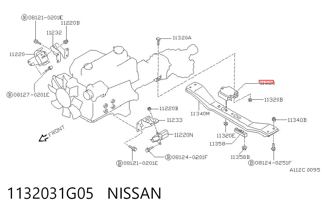 Compre 1132031G0A Hyundai/Kia Coxim (suporte) traseiro de motor
