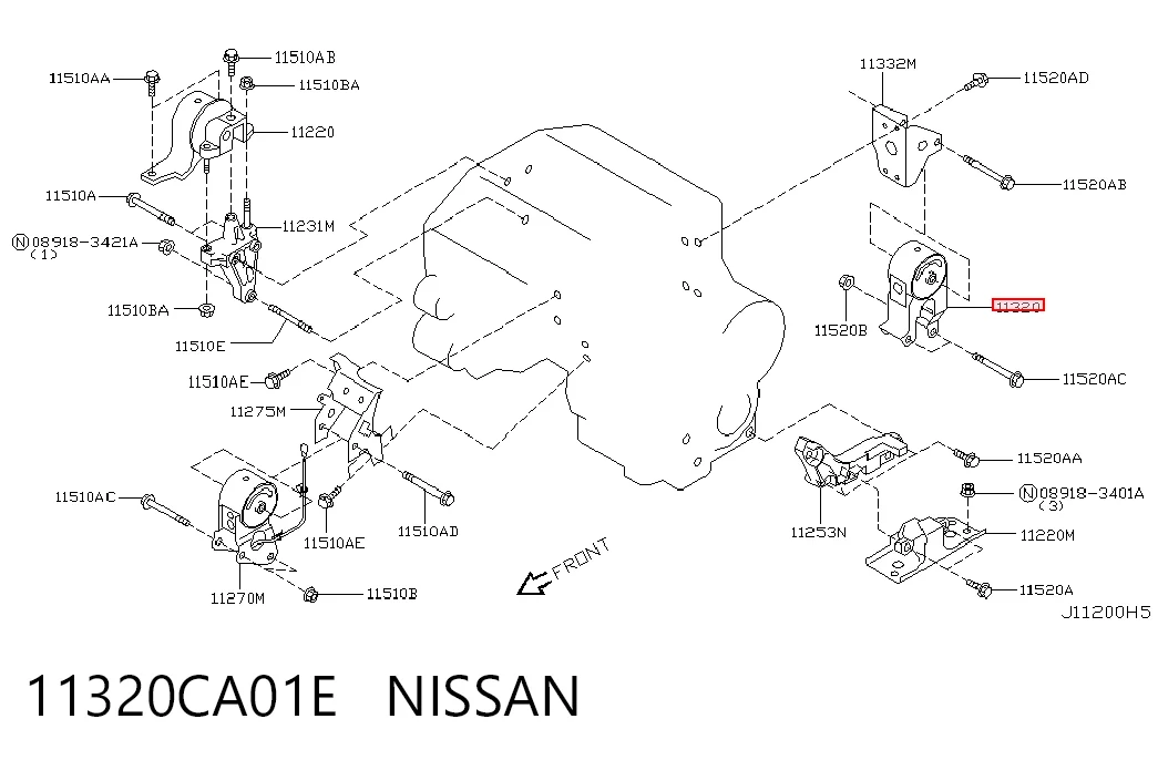 Compre Coxim (suporte) traseiro de motor Nissan Murano 