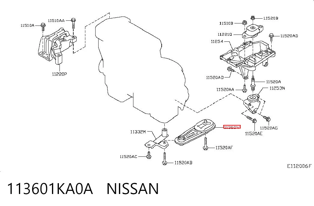 Coxim (suporte) traseiro de motor Nissan JUKE F15 ao melhor preço