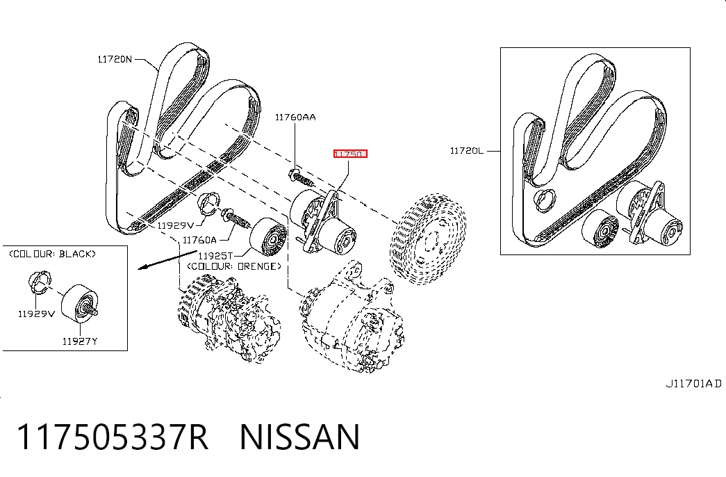  Reguladora de tensão da correia de transmissão Nissan Qashqai II SUV (J11) (2013 - 2021) II