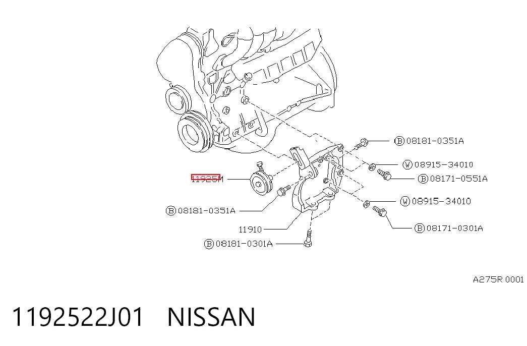 Rolo parasita da correia de transmissão para Nissan Patrol Y61