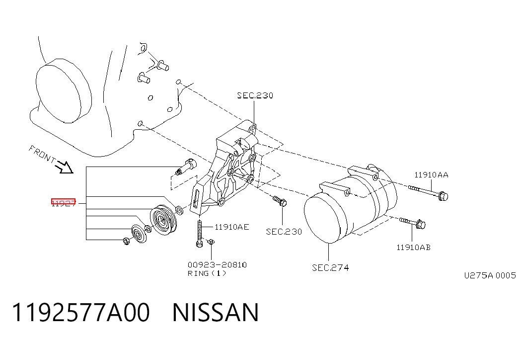 Rolo de reguladora de tensão da correia de transmissão Nissan Sunny III N14 ao melhor preço