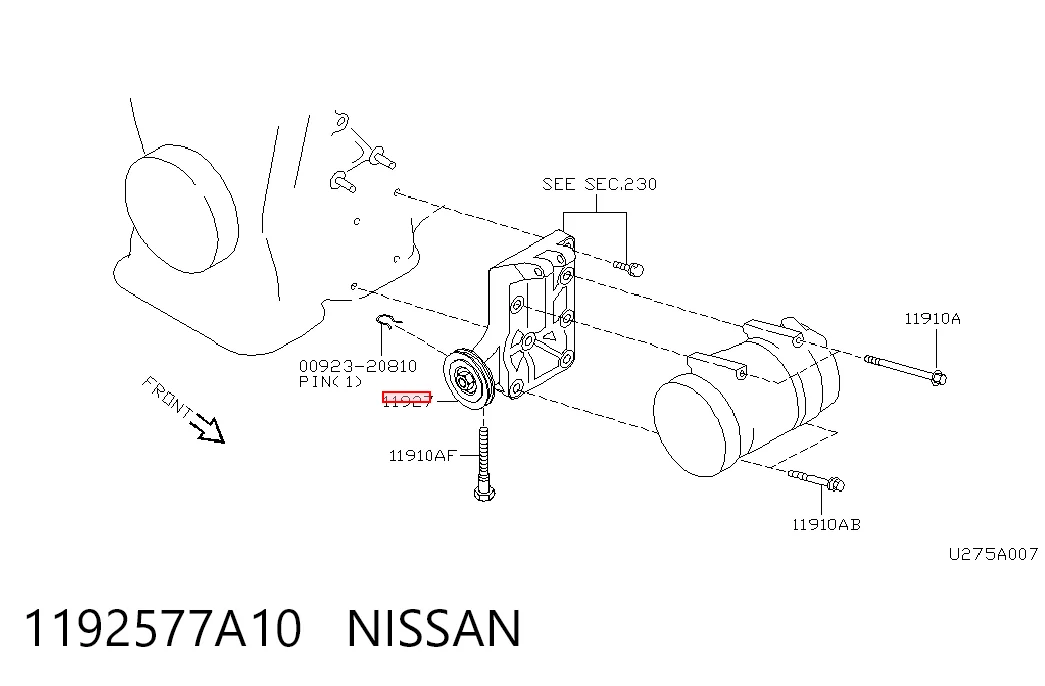 Rolo de reguladora de tensão da correia de transmissão Nissan Sunny III N14