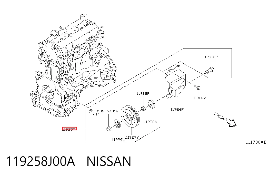Rolo parasita da correia de transmissão para Nissan Altima L31 