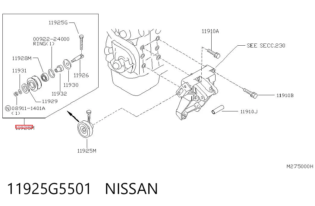 Rolo de reguladora de tensão da correia de transmissão Nissan Vanette C23 ao melhor preço