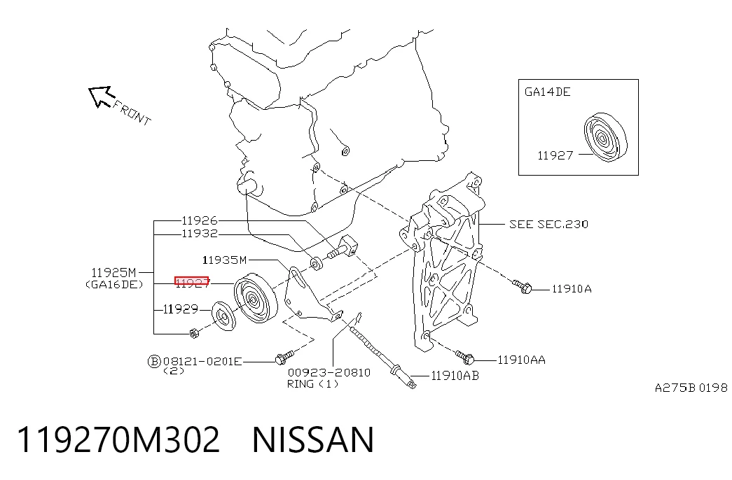 Rolo de reguladora de tensão da correia de transmissão para Nissan Almera I N15