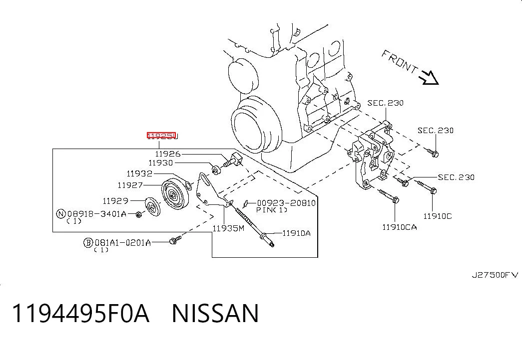 Reguladora de tensão da correia de transmissão para Nissan Almera CLASSIC B10RS