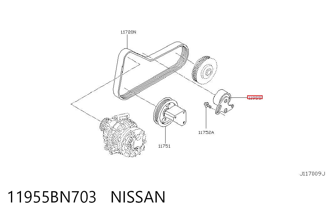 Compre Reguladora de tensão da correia de transmissão Nissan Micra 