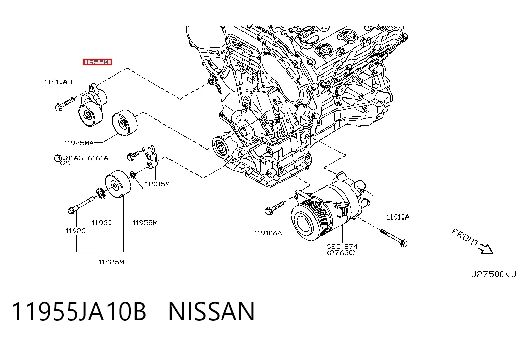Reguladora de tensão da correia de transmissão Nissan Murano preço, a partir de 49,95 USD