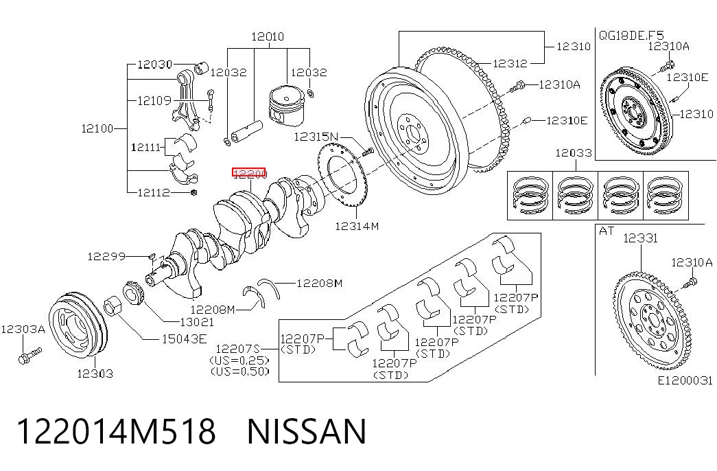 Cambota de motor para Nissan Primera  WP12
